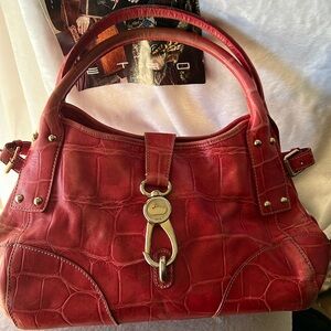 Dooney and Bourke Red Embossed Leather Purse
